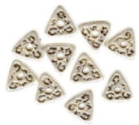 10 2x12mm Brushed Antique Silver Flat Metal Triangle Beads